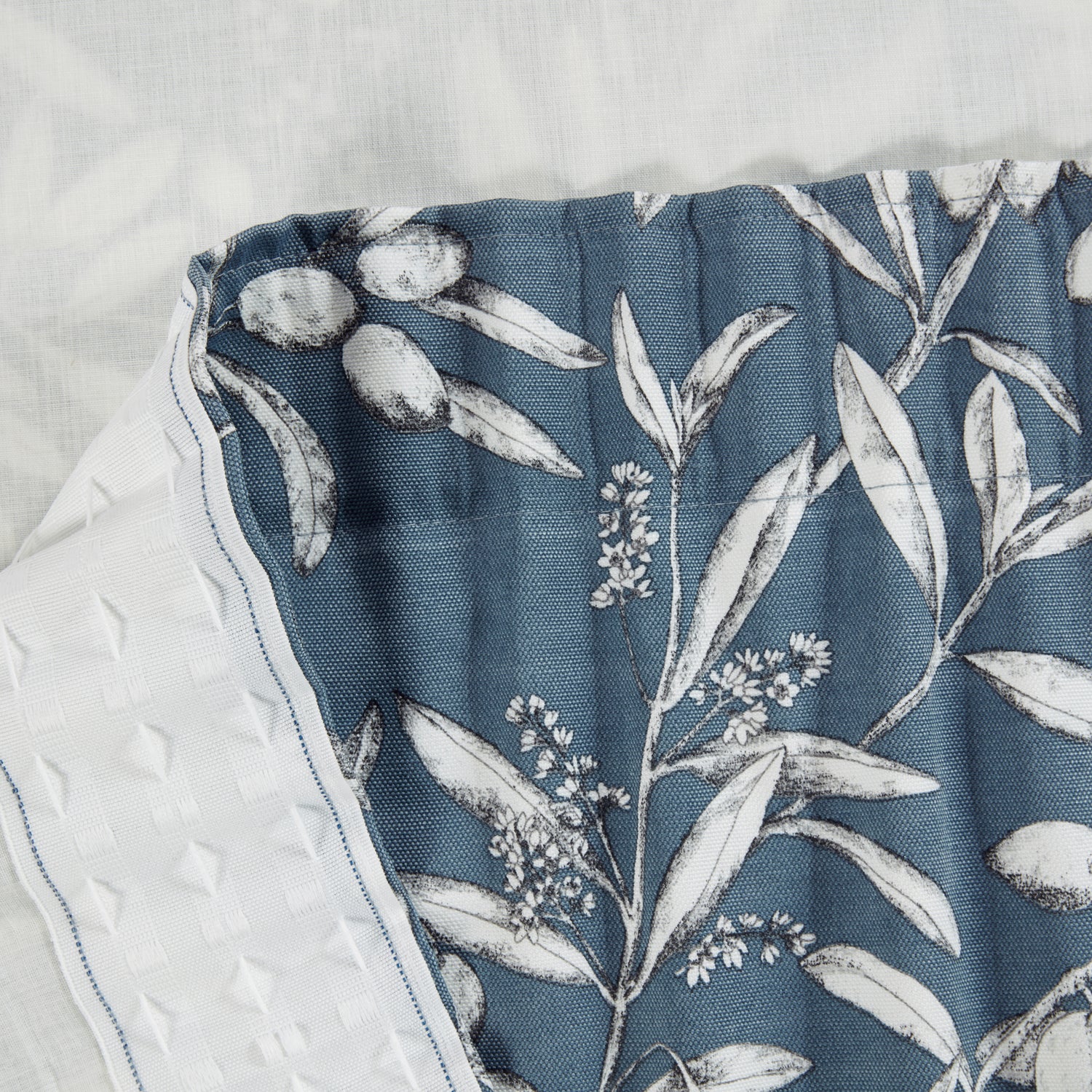 Aviary Ready Made Pencil Pleat Curtains Bluebell