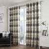 Fusion Balmoral Check Lined Ready Made Eyelet Curtains Slate