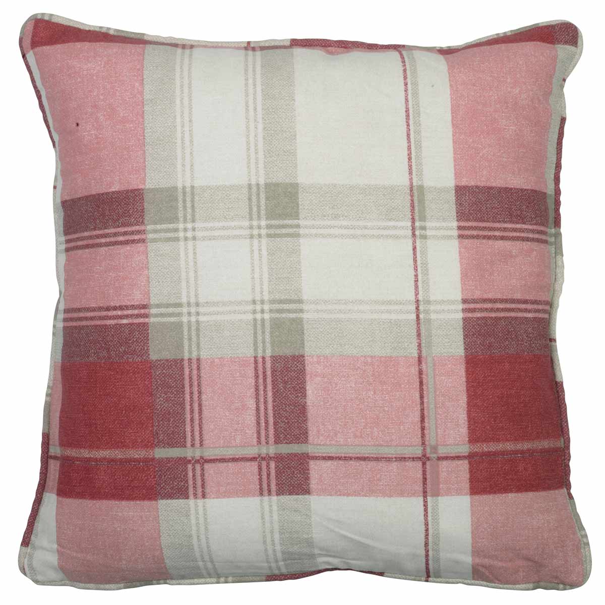 Fusion Balmoral Check Filled Cushion 43cm x 43cm Ruby