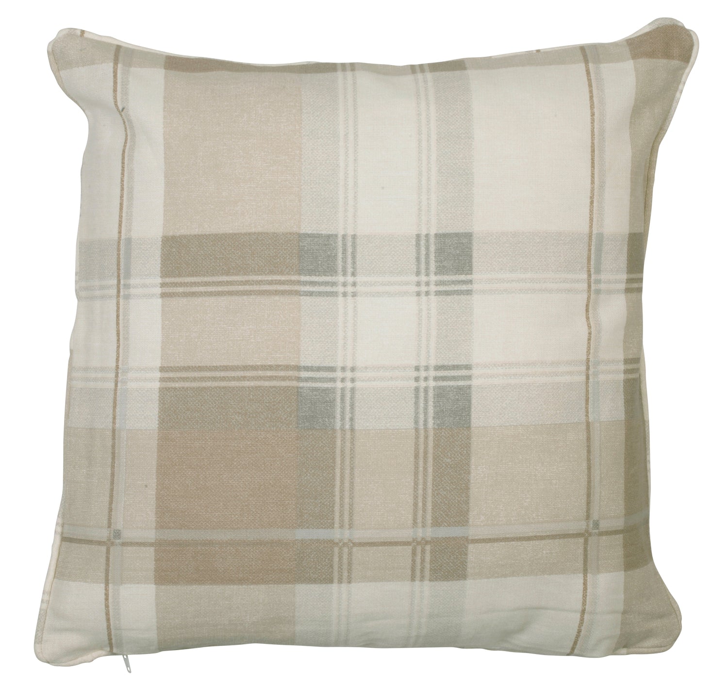 Fusion Balmoral Check Filled Cushion 43cm x 43cm Natural