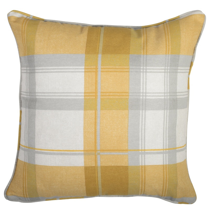 Fusion Balmoral Check Filled Cushion 43cm x 43cm Ochre