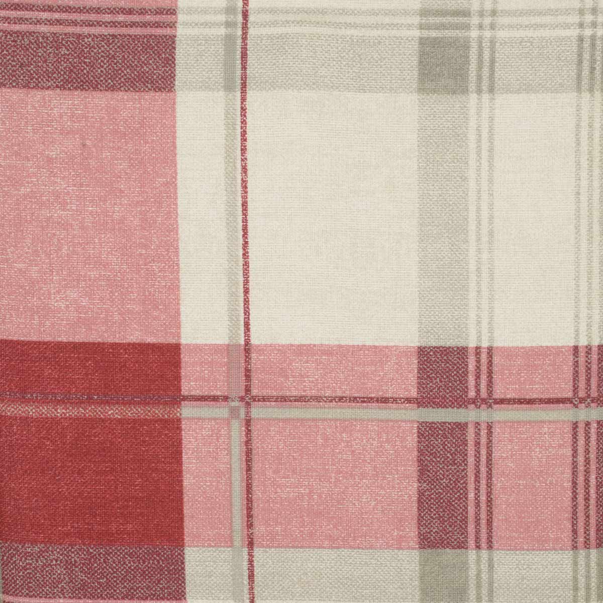 Fusion Balmoral Check Lined Ready Made Eyelet Curtains Ruby