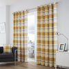 Fusion Balmoral Check Lined Ready Made Eyelet Curtains Ochre