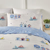 Fusion Beach Huts Duvet Cover Bedding Set Blue