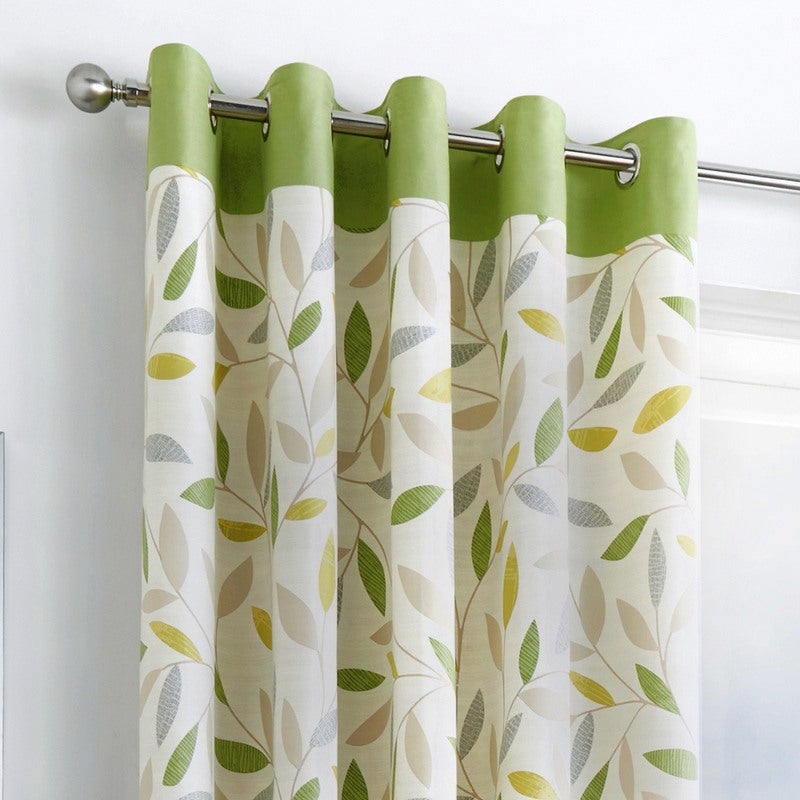 Fusion Beechwood Ready Made Eyelet Curtains Green