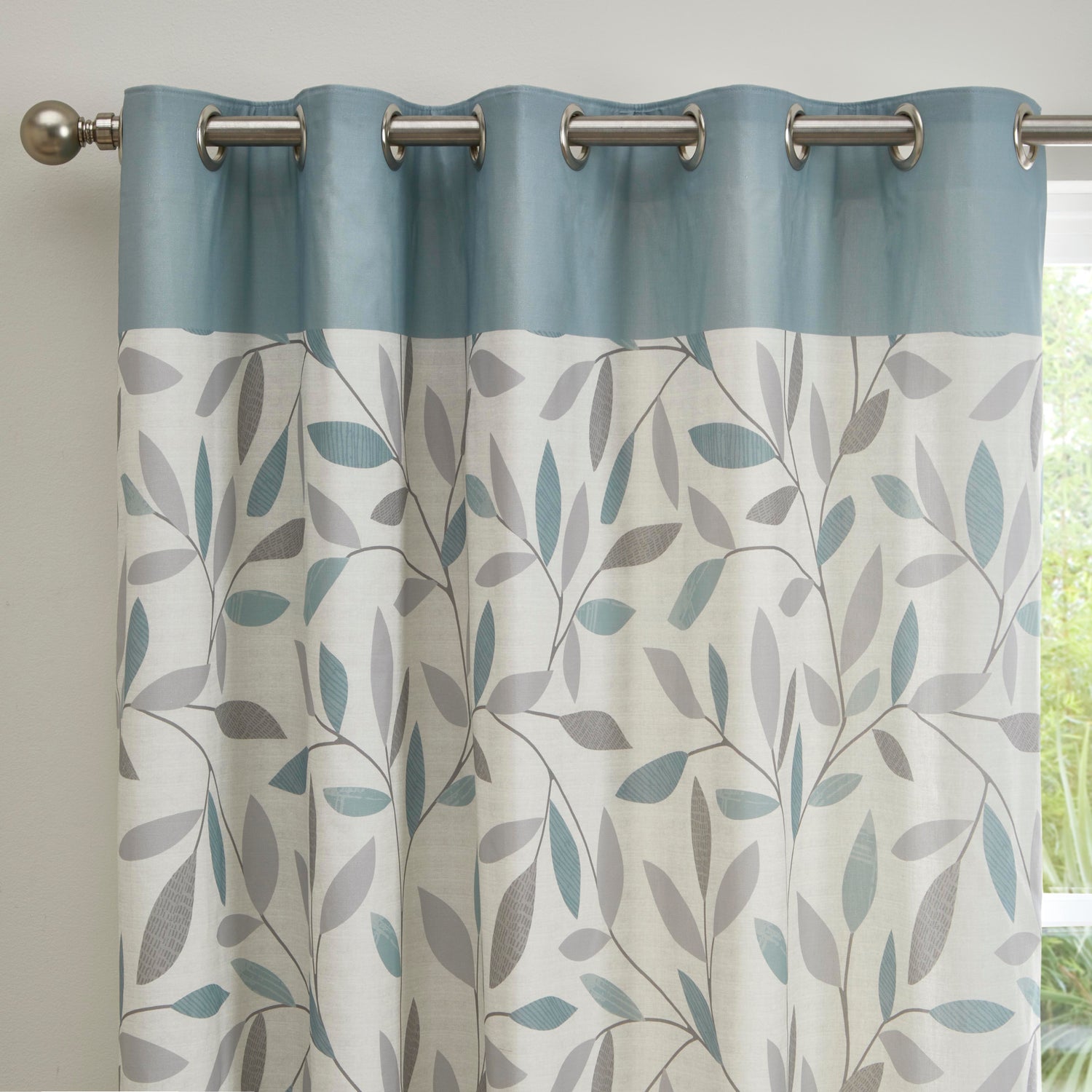 Fusion Beechwood Ready Made Eyelet Curtains Duck Egg