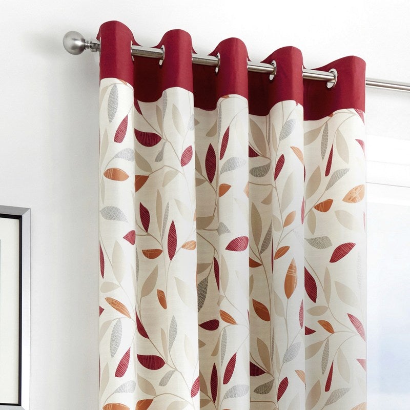 Fusion Beechwood Ready Made Eyelet Curtains Red