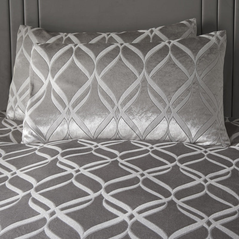 Soiree Belfort Duvet Cover Bedding Set Silver