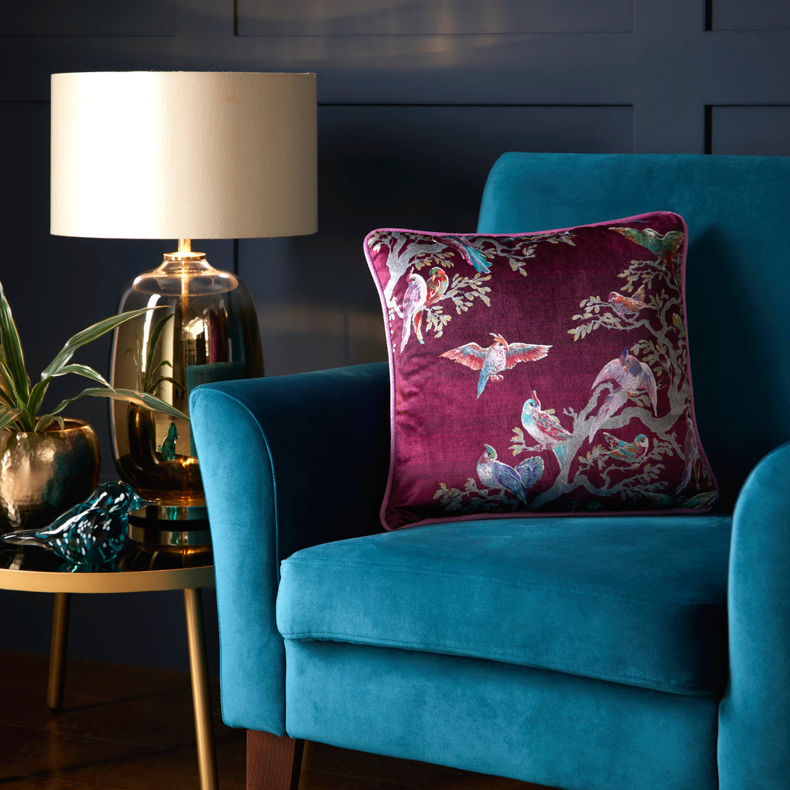 Laurence Llewelyn-Bowen Birdity Absurdity Filled Cushion 43cm x 43cm Pink