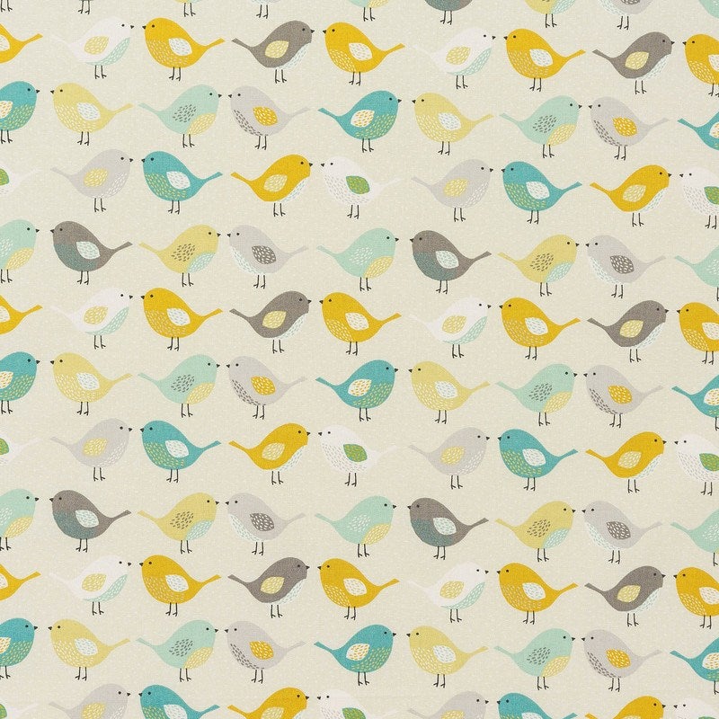 Birds Fabric Ochre