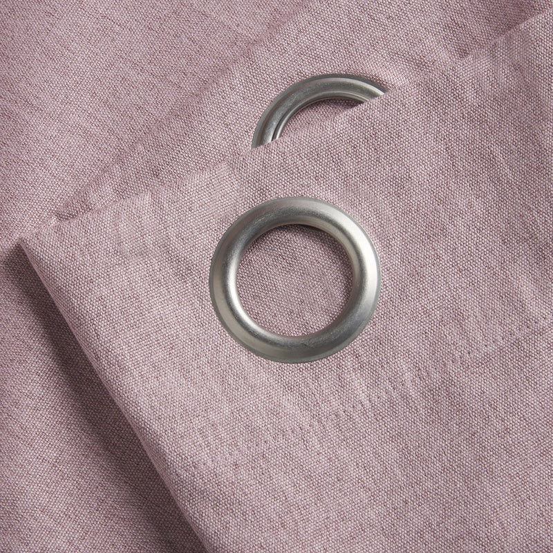 Blackout Linen Look Ready Made Eyelet Curtains Blush