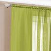 Slot Top (Pair) Ready Made Voile Curtains Olive