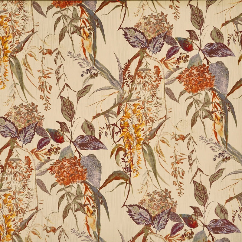 Botanist Velvet Curtain Fabric Amber