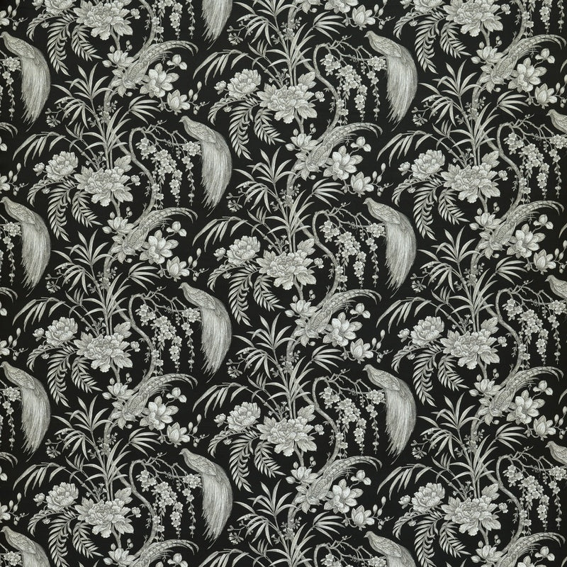 Botanist Curtain Fabric Ebony