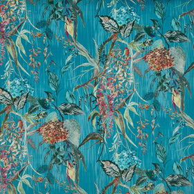 Prestigious Textiles Botanist Velvet Fabric Peacock