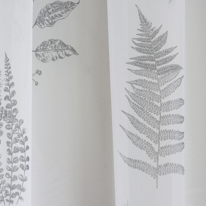 Bracken Ready Made Single Voile Curtain Grey