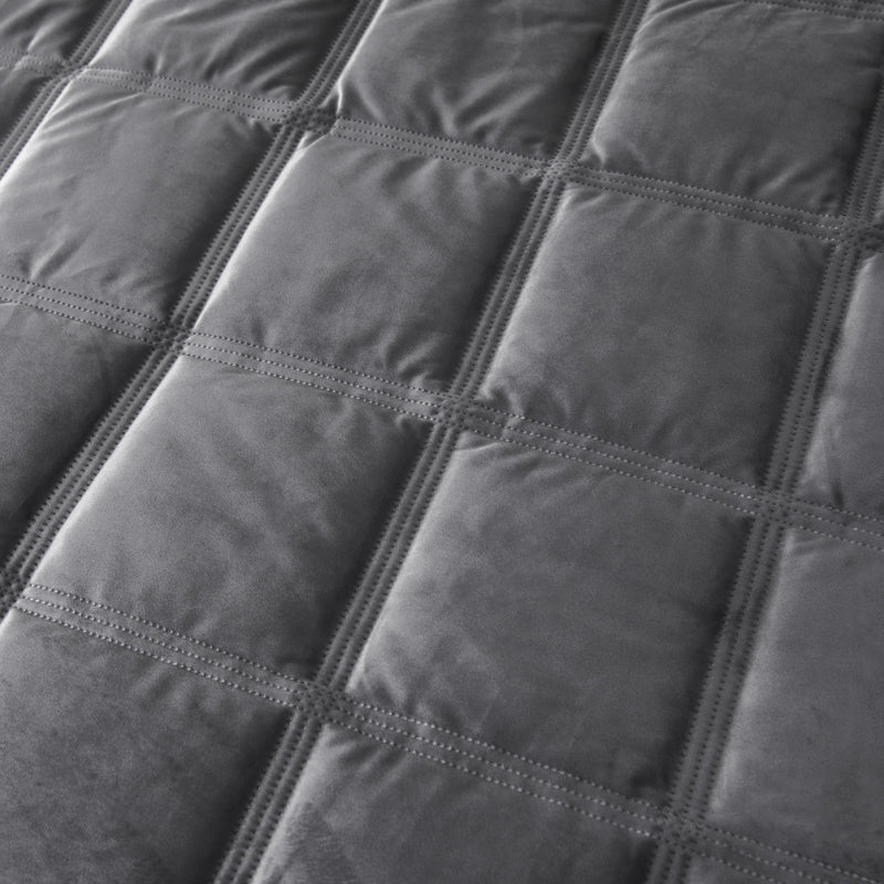Soiree Brighton Square Duvet Cover Bedding Set Slate