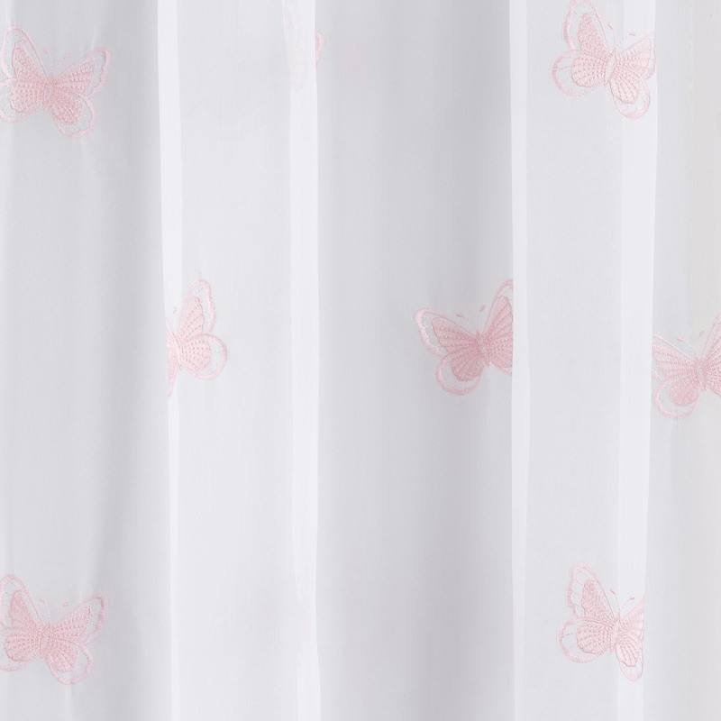 Butterfly Ready Made Single Voile Curtain Blush
