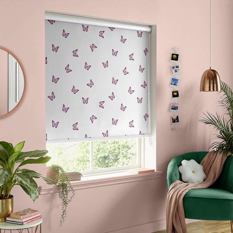 Skinnydip Butterfly Made To Measure Blackout Roller Blind Pink