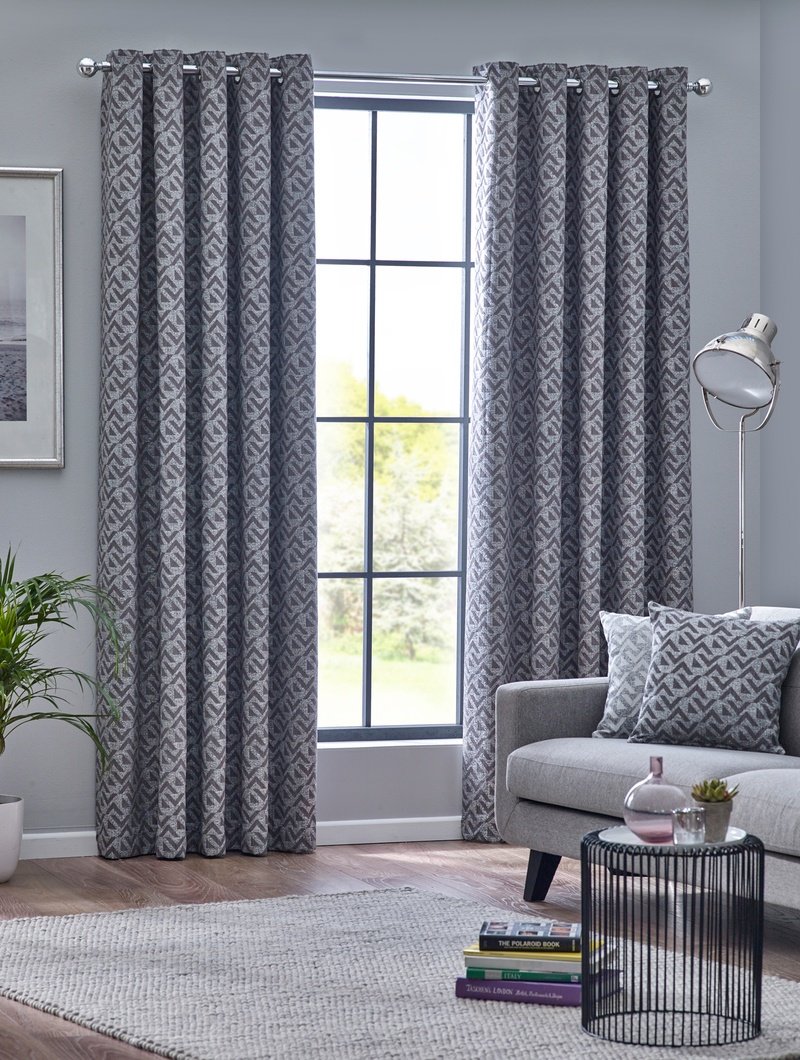 Byron Ready Made Eyelet Curtains Graphite
