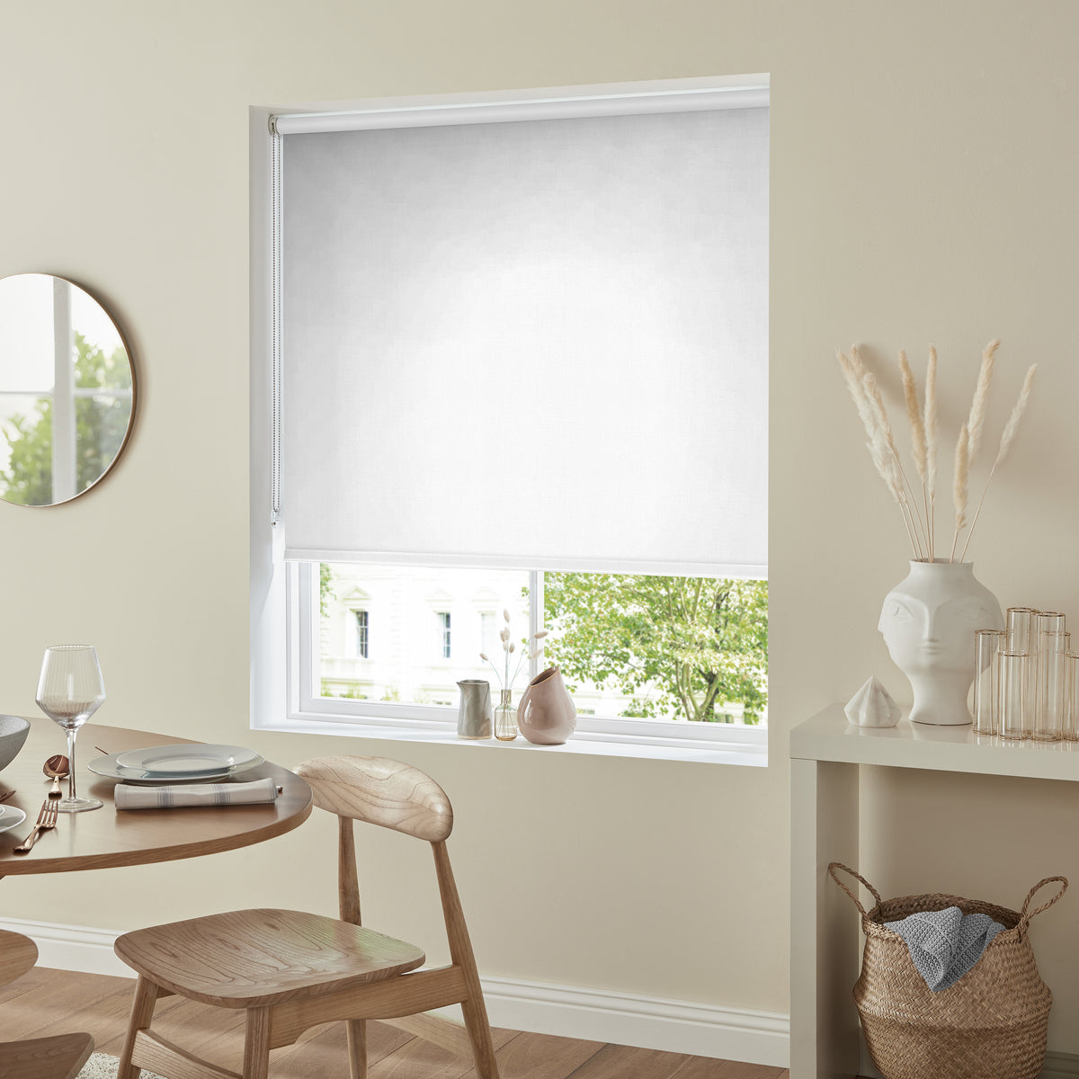 Wry Made to Measure Blackout Roller Blind White