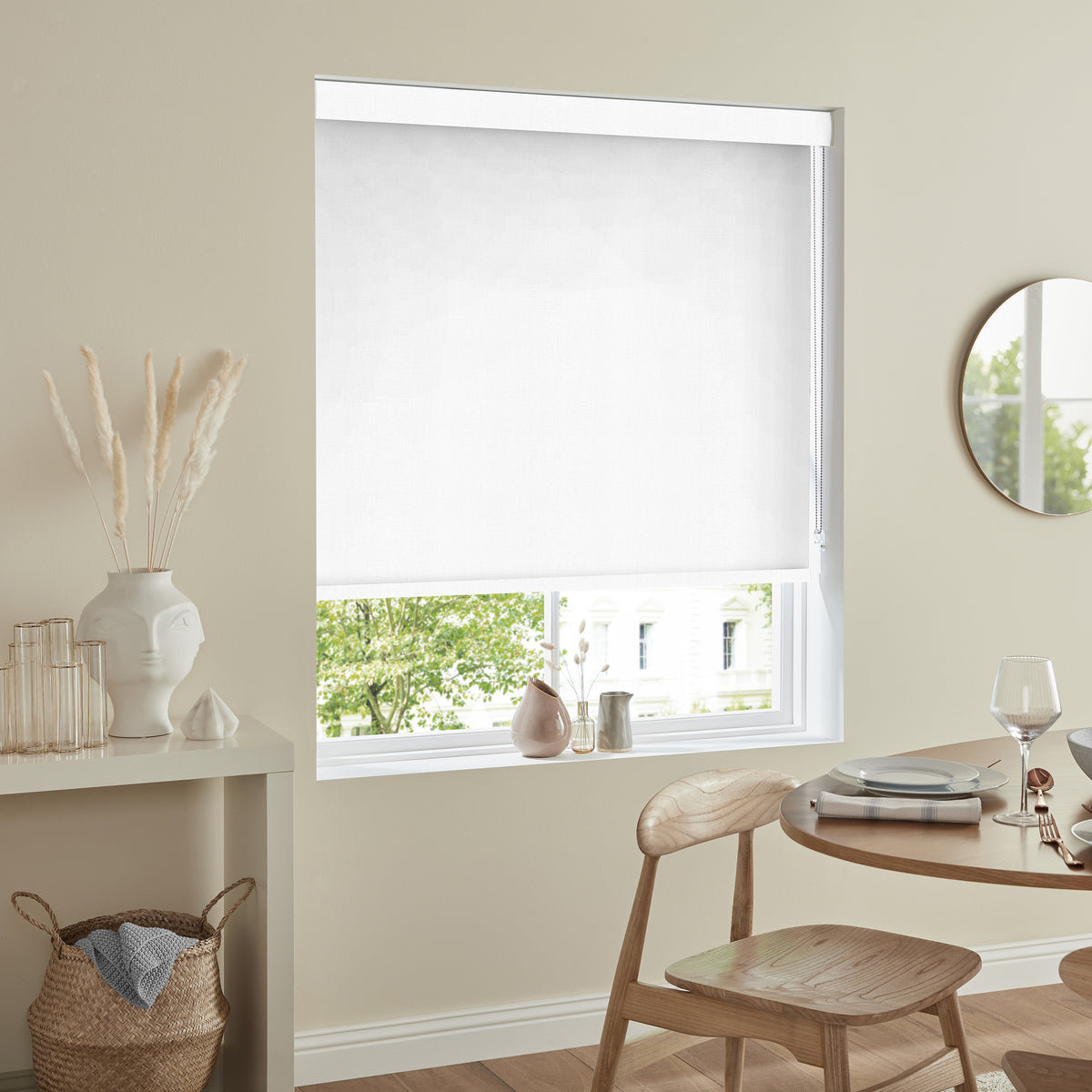Wry Made to Measure Blackout Roller Blind White