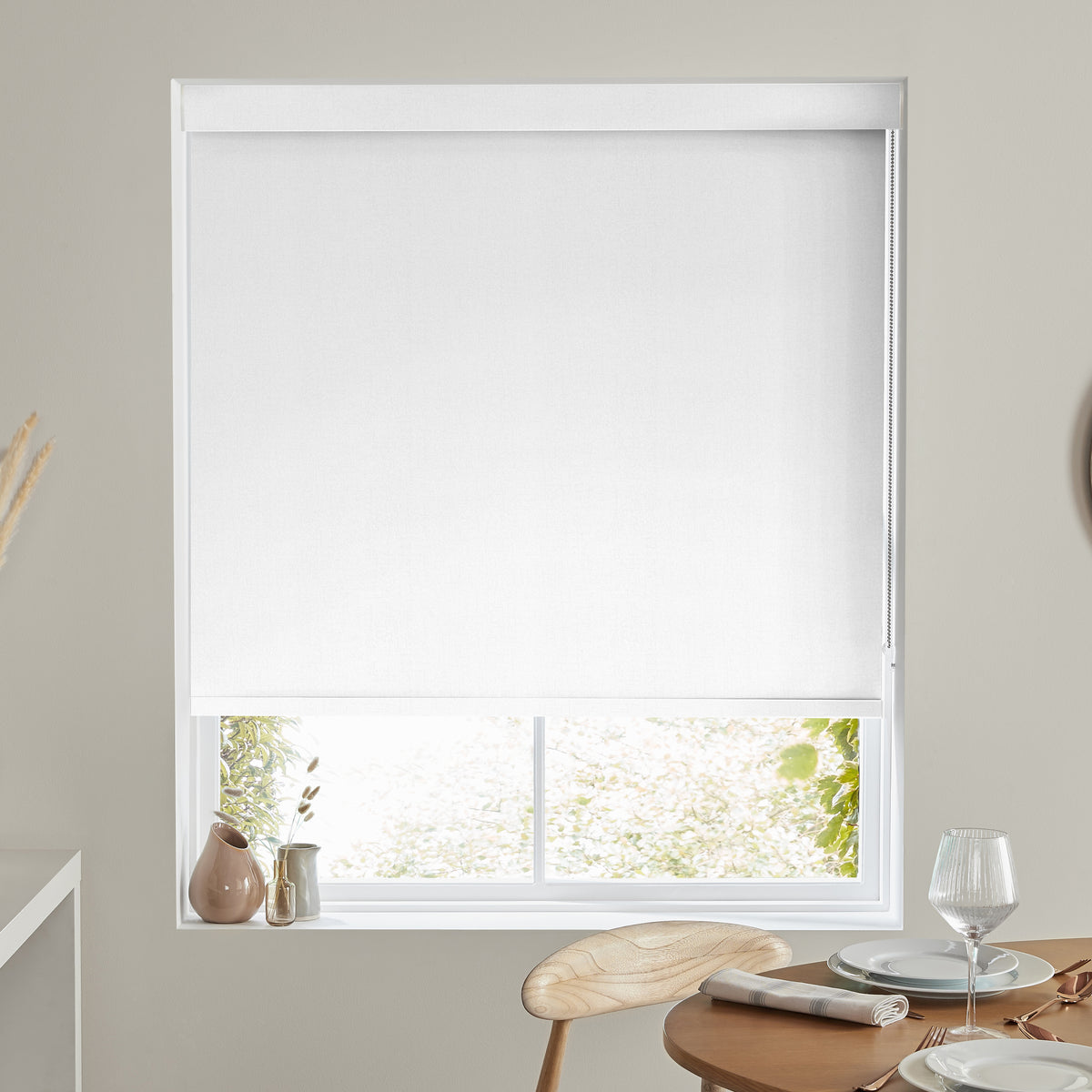 Wry Made to Measure Blackout Roller Blind White