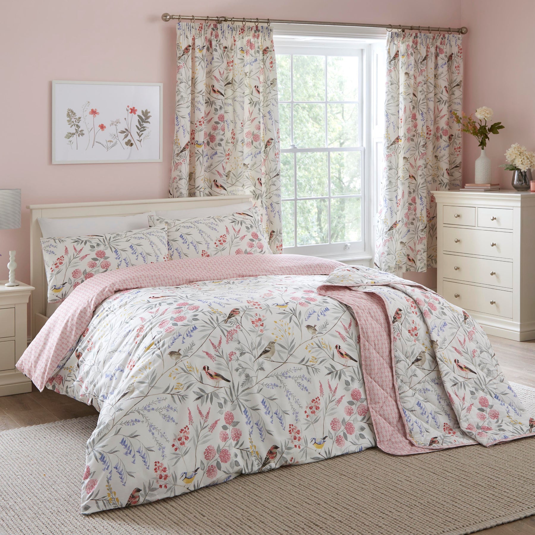 Caraway Bedspread 200cm x 230cm Pink