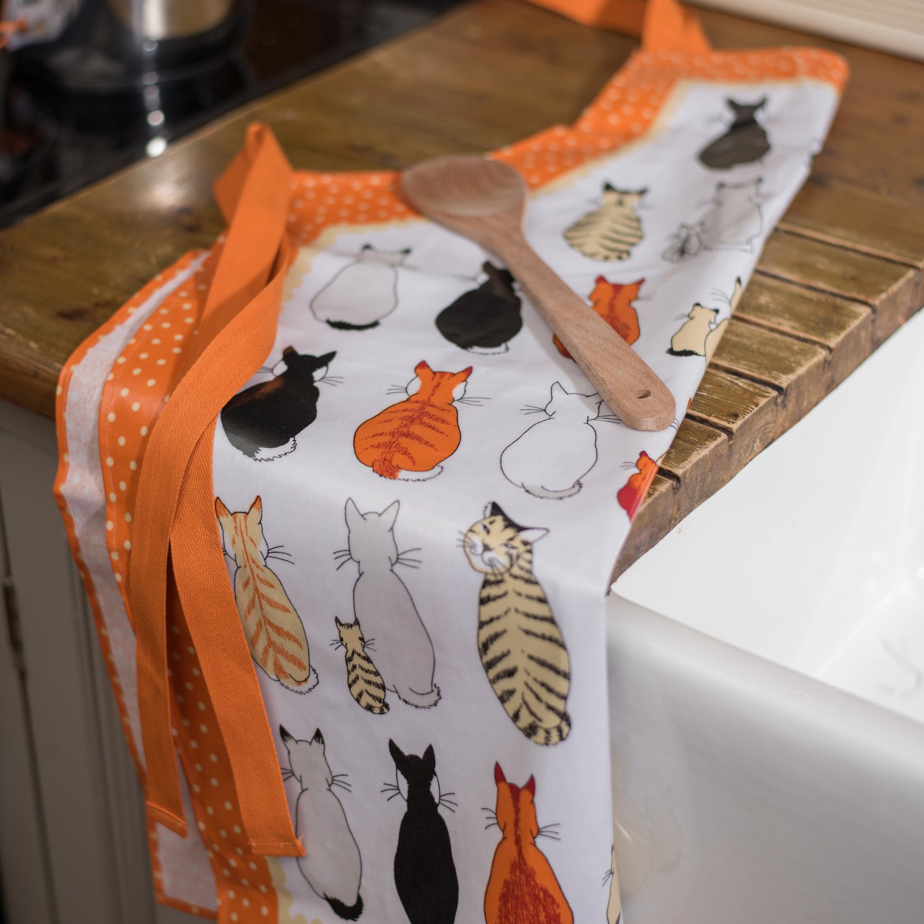 Ulster Weavers Cats In Waiting Apron Cotton Orange