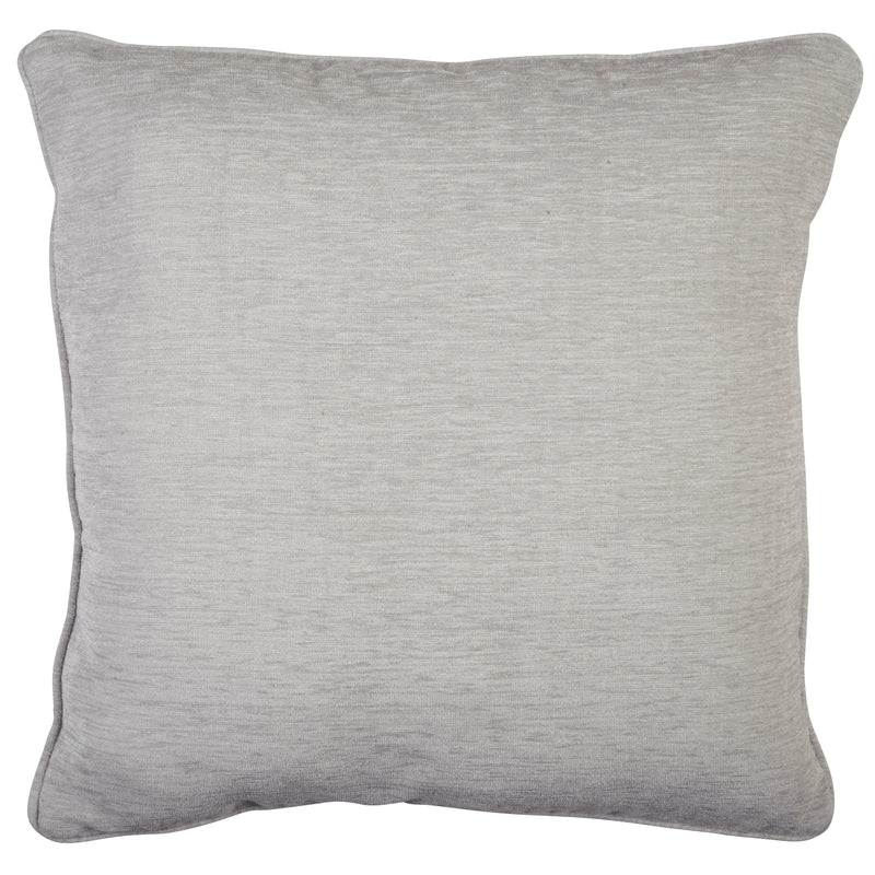 Chenille Plain Filled Cushion Silver