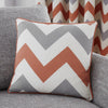 Chevron Ready Made Eyelet Curtains Terracotta