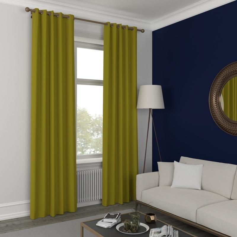 Clarence Velvet Made to Measure Curtain Celery