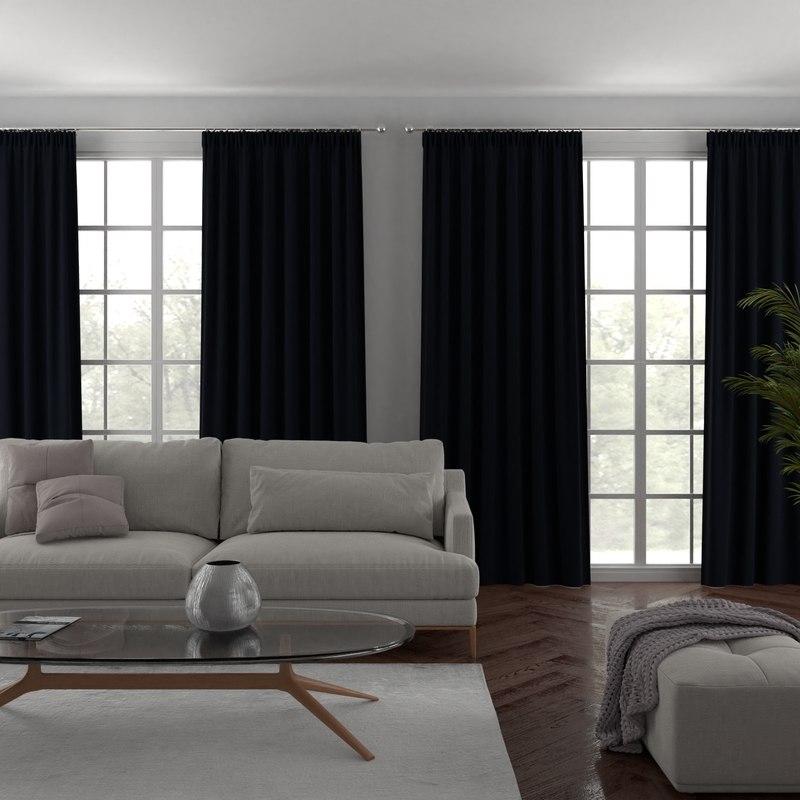 Clarence Velvet Made to Measure Curtain Midnight