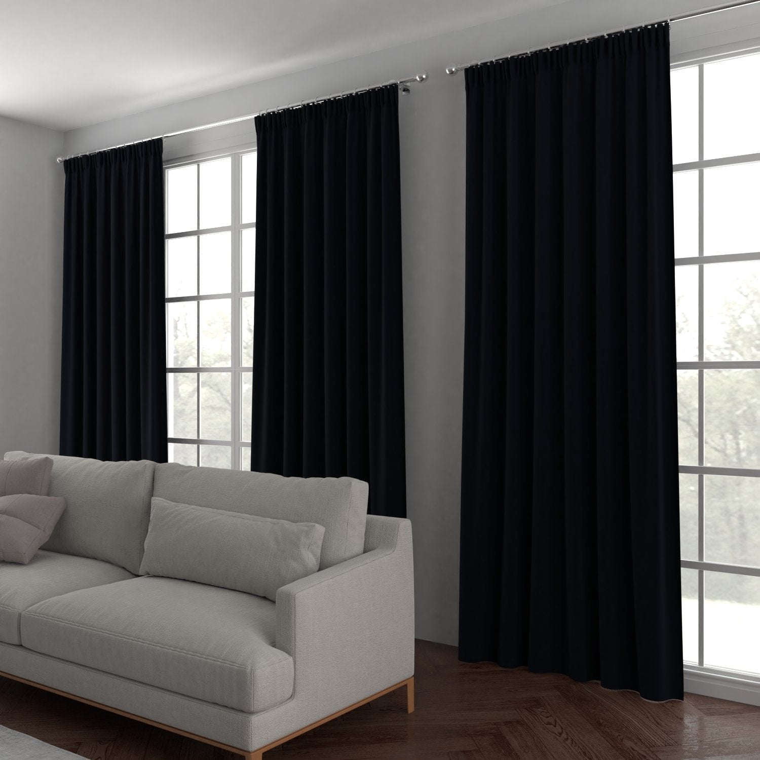 Clarence Velvet Made to Measure Curtain Midnight