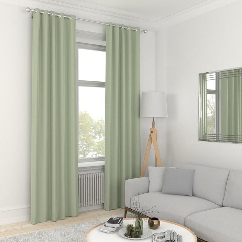 Clarence Velvet Made to Measure Curtain Sage