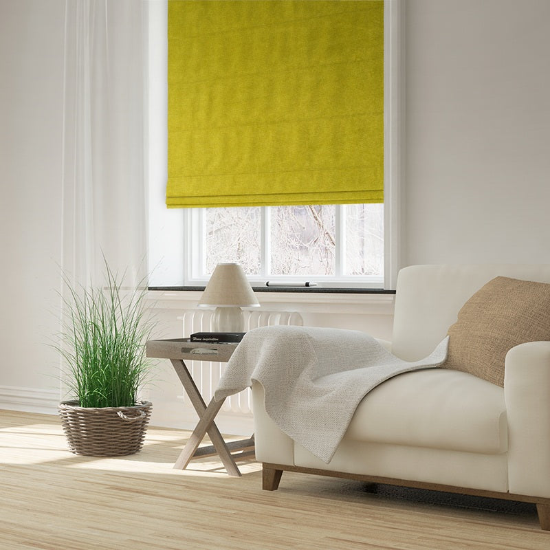 Clarence Velvet Made to Measure Roman Blind Celery