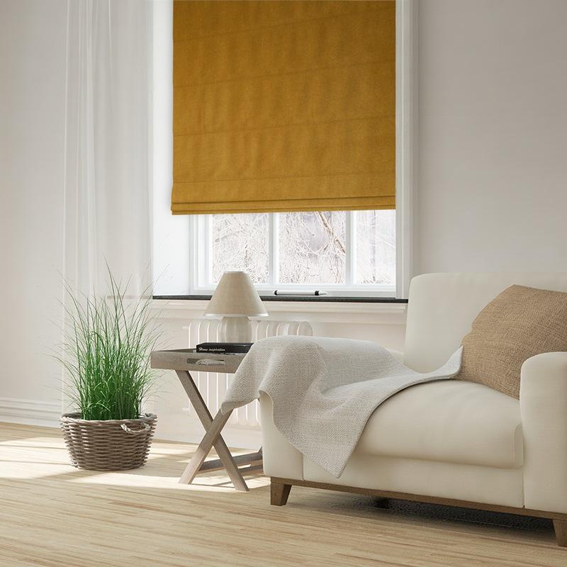 Clarence Velvet Made to Measure Roman Blind Gold