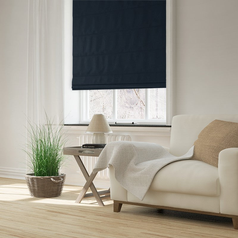 Clarence Velvet Made to Measure Roman Blind Midnight