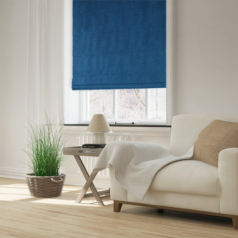 Clarence Velvet Made to Measure Roman Blind Sky