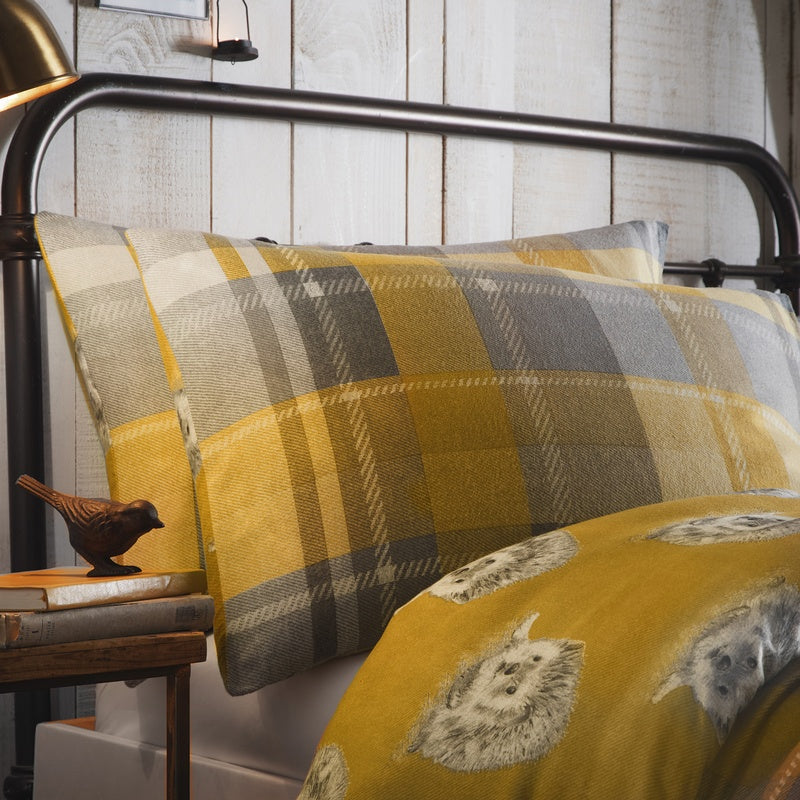 Dreams & Drapes Colville Check Duvet Cover Bedding Set Ochre