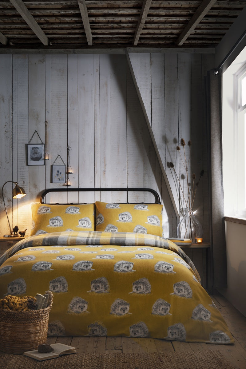 Dreams & Drapes Colville Check Duvet Cover Bedding Set Ochre