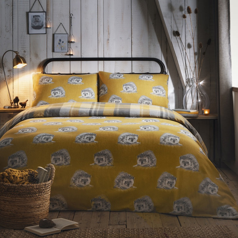 Dreams & Drapes Colville Check Duvet Cover Bedding Set Ochre