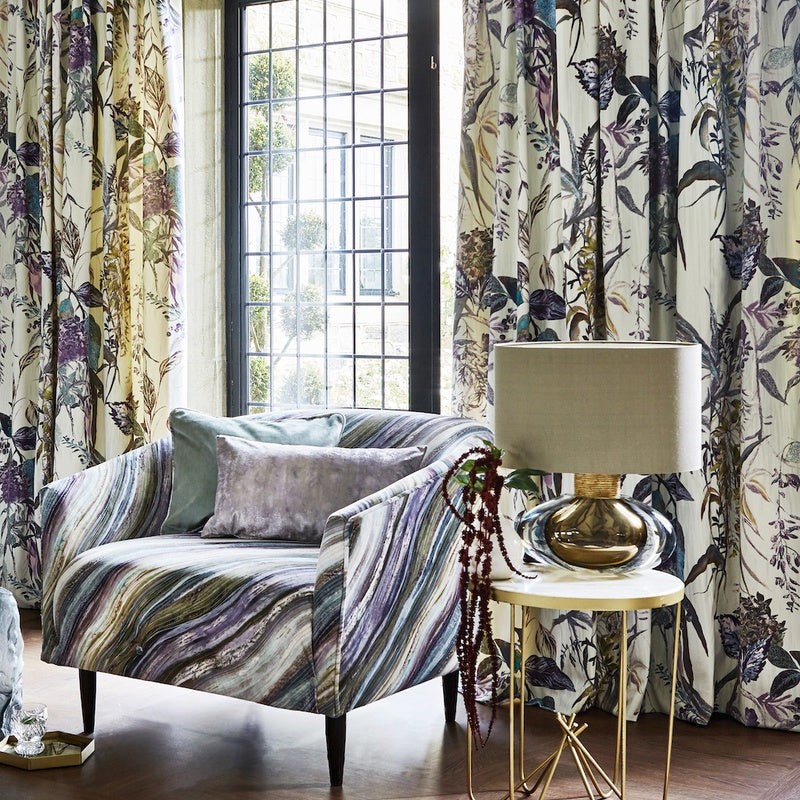 Prestigious Textiles Botanist Velvet Fabric Peacock