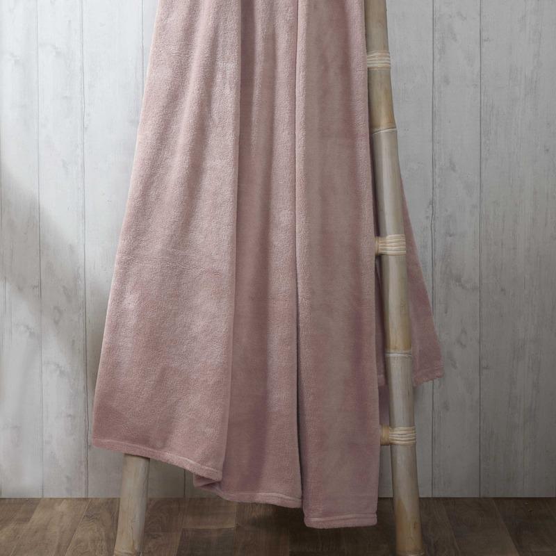 Coral Fleece 200cm x 240cm Bedspread Blush