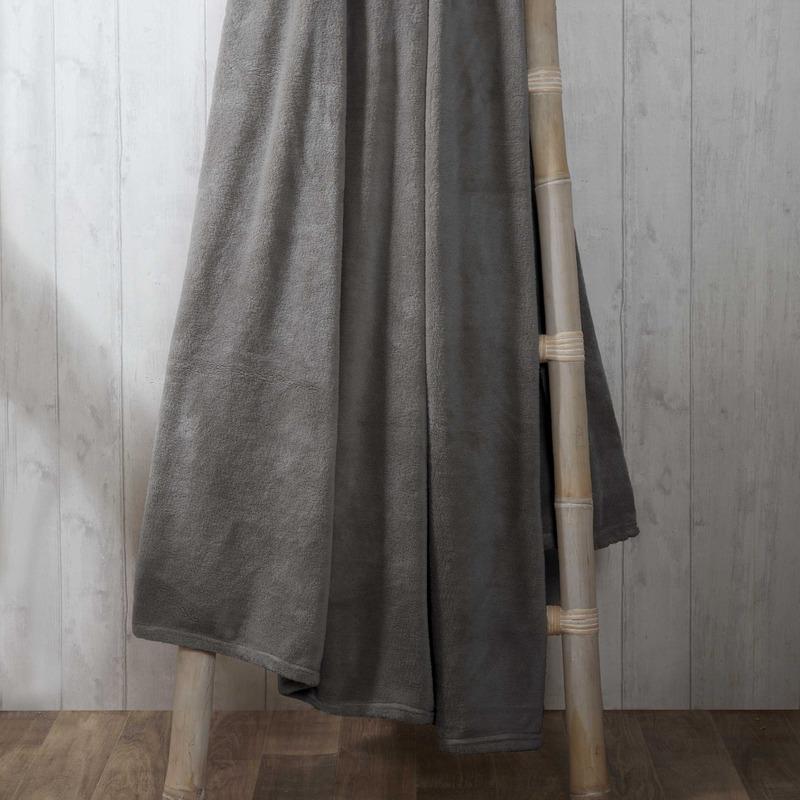 Coral Fleece 150cm x 200cm Bedspread Charcoal