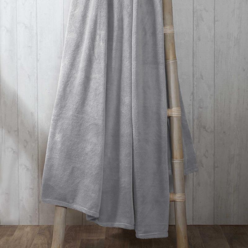 Coral Fleece 150cm x 200cm Bedspread Silver
