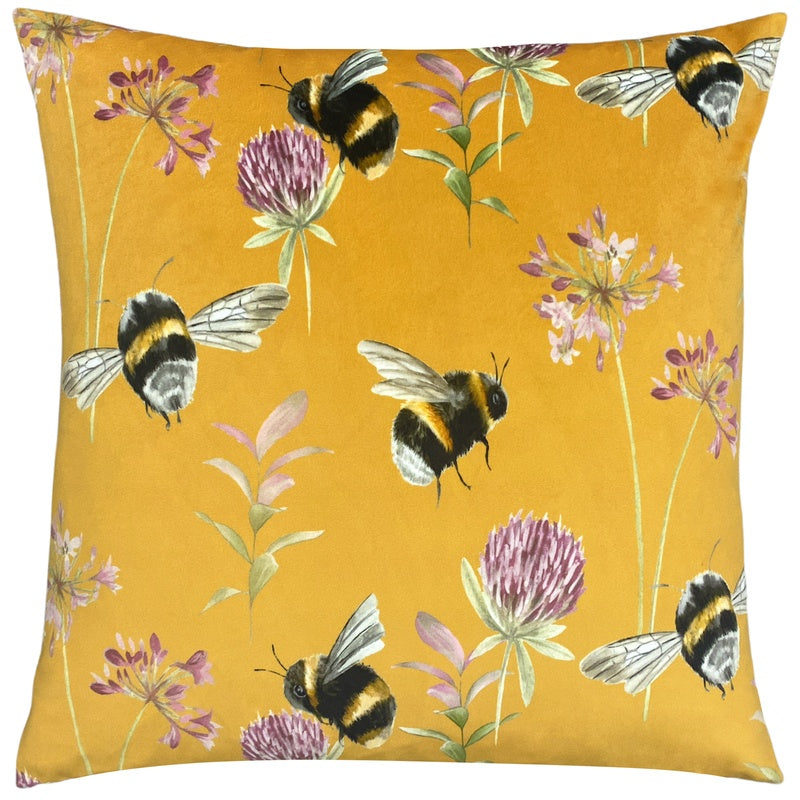 Country Bee Garden Filled Cushion 43cm x 43cm Honey