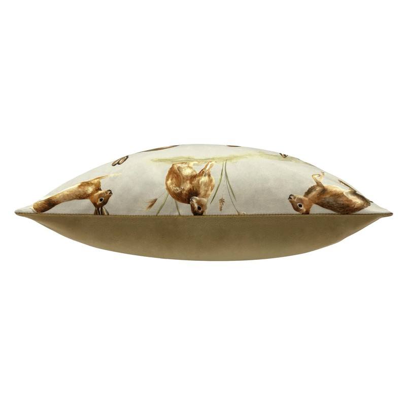 Evans Lichfield Country Running Hares Filled Cushion 43cm x 43cm Taupe