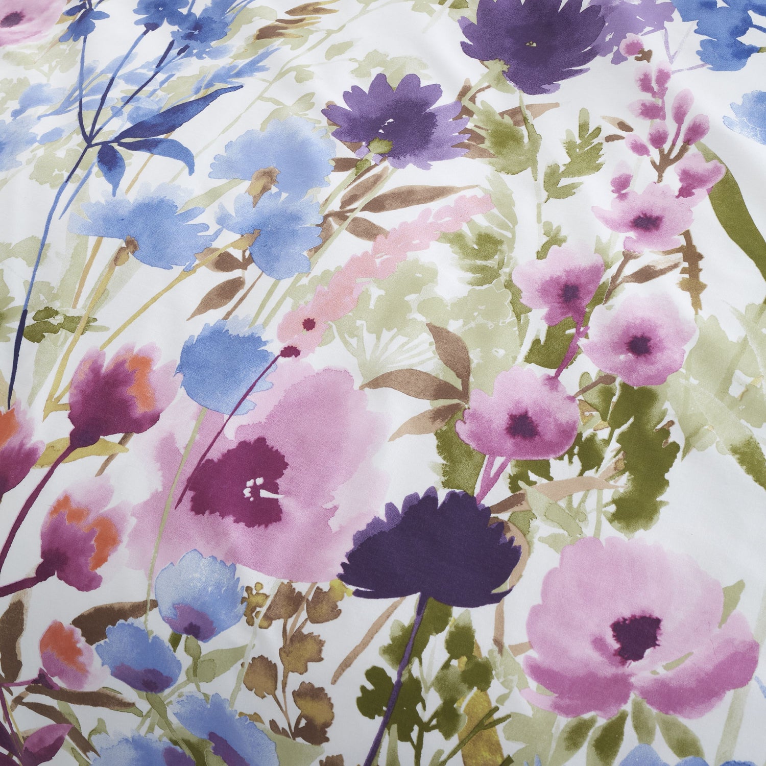 Catherine Lansfield Countryside Floral Duvet Cover Bedding Set Pink Blue