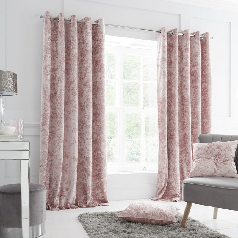 Catherine Lansfield Crushed Velvet Duvet Cover Bedding Set Blush
